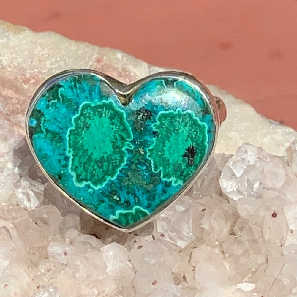 BOUTIQUE MALACHITE IN CHRYSOCHOLLA 925 SILVER RING